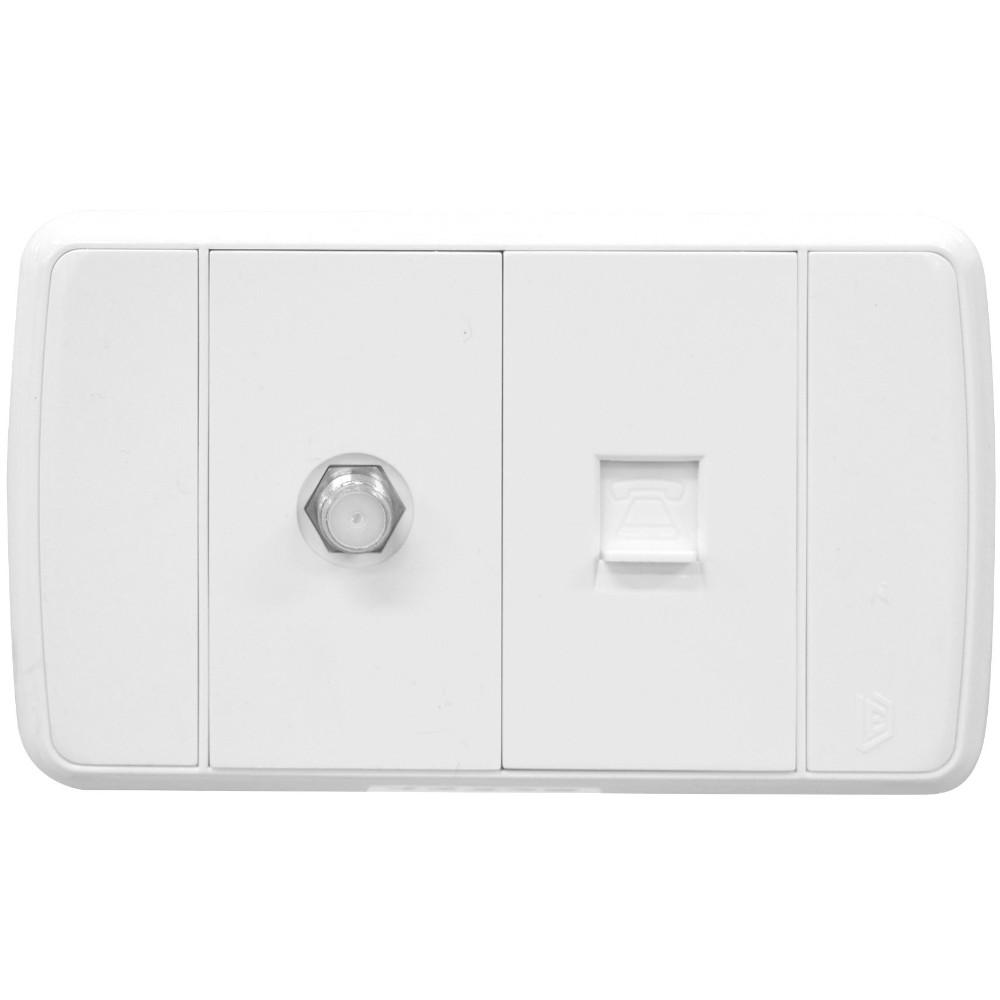 LINEA FUTURA BLANCA INCRUSTAR TOMA TELEFONO + TV DUKE ENERG