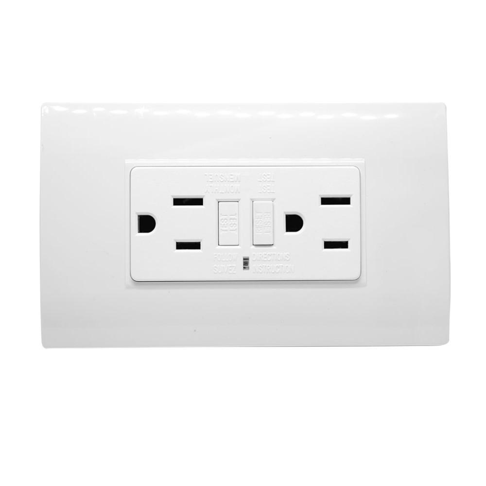 LINEA BK PLUS BLANCA INCRUSTAR TOMA DOBLE GFCI (118K-46)