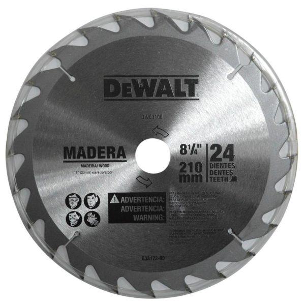 DISCO MADERA DEWALT PROFESIONAL 8 1/4 X 24 D (DWA03100