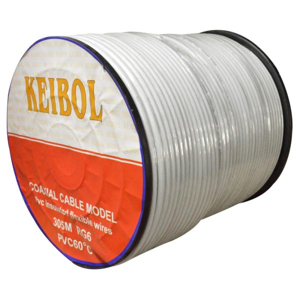 Cable Coaxial Carreto Rg6 Blanco Keibol (ht10084) (precio x metro)