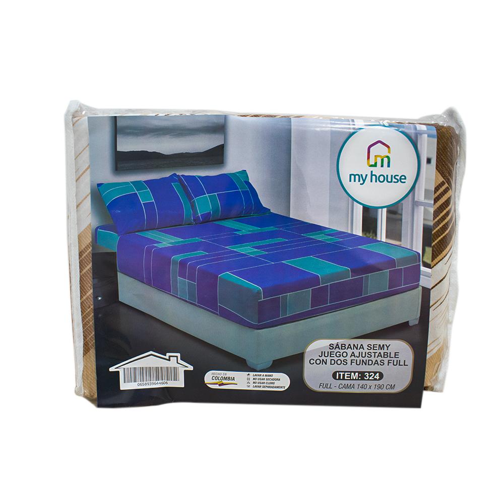 SABANA SEMIJUEGO AJUSTABLE CON 2 FUNDAS CAMA 140 X 190 CM
