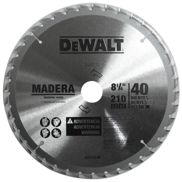 DISCO MADERA DEWALT PROFESIONAL 8 1/4 X 40 D (DWA03110)