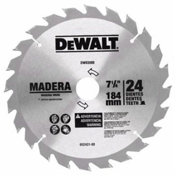 DISCO MADERA DEWALT PROFESIONAL 7 1/4 X 24 D (DWA03080)